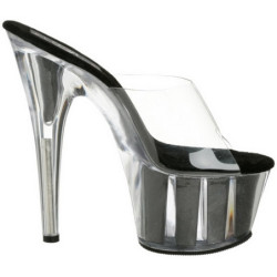 Nero 18 cm ADORE-701G Brillare Plateau Mules Alte