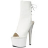 Bianco Verniciato 18 cm Pleaser ADORE-1018 Plateau Stivaletti Donna