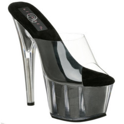 Nero 18 cm ADORE-701G Brillare Plateau Mules Alte