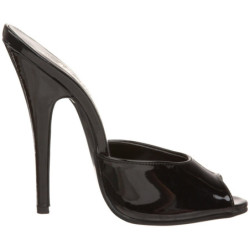 Nero Vernice 15 cm DOMINA-101 Ciabattina Tacchi Alti