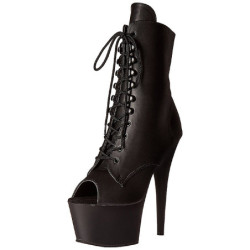 Nero Ecopelle 18 cm ADORE-1021 stivaletti con plateau suola donna