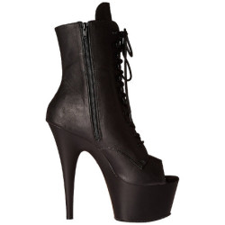 Nero Ecopelle 18 cm ADORE-1021 stivaletti con plateau suola donna