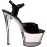 Nero Trasparente 18 cm Pleaser SKY-309 Plateau Tacchi Alti a Spillo