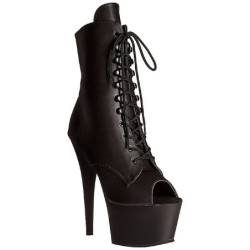 Nero Ecopelle 18 cm ADORE-1021 stivaletti con plateau suola donna