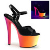 Nero Verniciato 18 cm RAINBOW-309UV Sandali Donna Plateau Neon