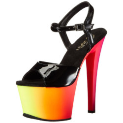 Nero Verniciato 18 cm RAINBOW-309UV Sandali Donna Plateau Neon