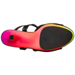 Nero Verniciato 18 cm RAINBOW-309UV Sandali Donna Plateau Neon