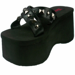 Nero 9 cm FUNN-29 Gotico Plateau Infradito Donna