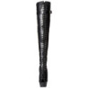 Nero Ecopelle 15 cm DELIGHT-3025 plateau suola stivali alti lunghi con tacco