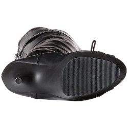 Nero Ecopelle 15 cm DELIGHT-3025 plateau suola stivali alti lunghi con tacco