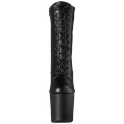 Nero Ecopelle 18 cm XTREME-1020 stivaletti con plateau suola donna