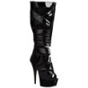 Nero Vernice 15 cm DELIGHT-600-49 stivali da gladiatore donna con tacco altissime