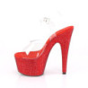 Rosso 18 cm BEJEWELED-708DM Plateau sandali alti con pietre