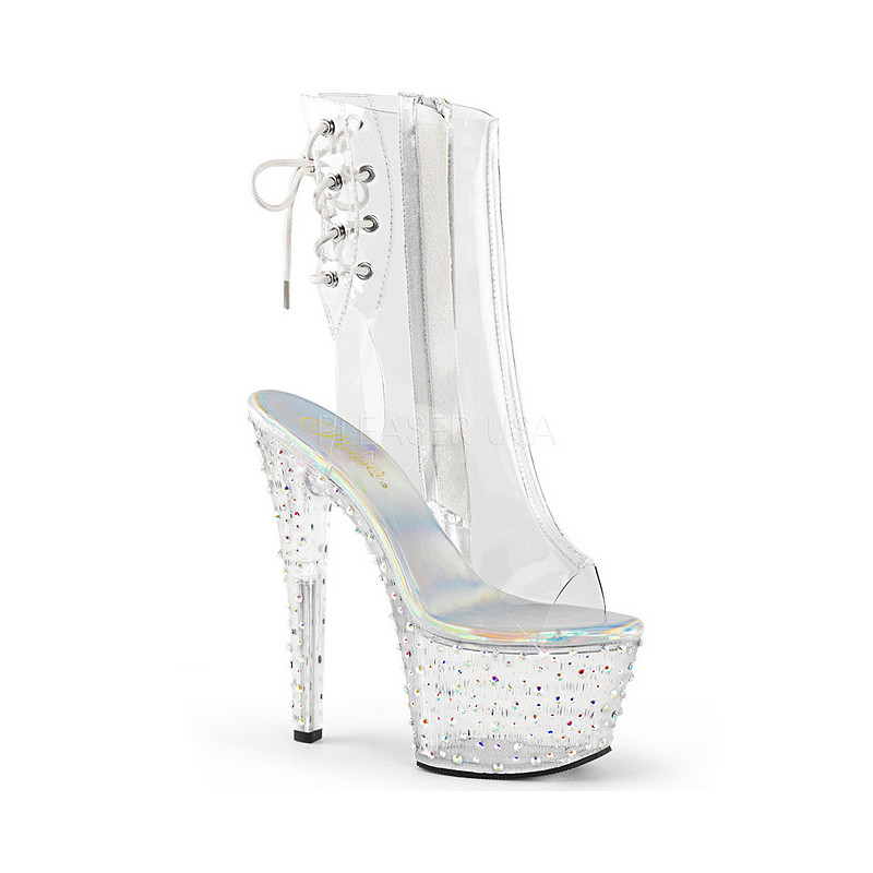 Trasparente 15 cm STARDANCE-1018C-7 stivaletti con plateau suola donna
