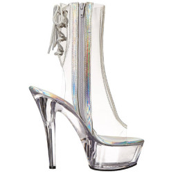 Trasparente 15 cm KISS-1018C stivaletti con plateau suola donna