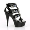 Nero Verniciata 15 cm DELIGHT-658 scarpe pleaser con plateau e tacco alto