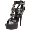 Nero Ecopelle 15 cm DELIGHT-658 scarpe pleaser con plateau e tacco alto
