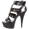 Nero Ecopelle 15 cm DELIGHT-658 scarpe pleaser con plateau e tacco alto