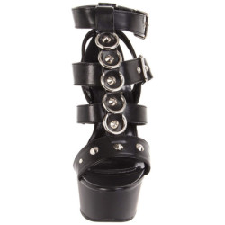 Nero Ecopelle 15 cm DELIGHT-658 scarpe pleaser con plateau e tacco alto