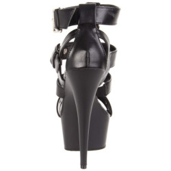 Nero Ecopelle 15 cm DELIGHT-658 scarpe pleaser con plateau e tacco alto