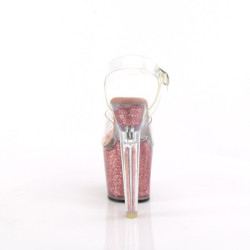 Rosa 20 cm LOVESICK-708SG scintillare plateau sandali donna con tacco