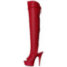 Rosso Ecopelle 15 cm DELIGHT-3019 plateau suola stivali alti lunghi con tacco