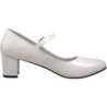 Bianco Vernice 5 cm SCHOOLGIRL-50 Scarpe Décolleté Classico Donna