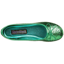 Verde STAR-16G scintillare scarpe ballerine donna basse