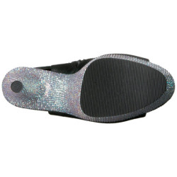 Ecopelle 18 cm BEJEWELED-DM-7 stivali alti lunghi con plateau strass