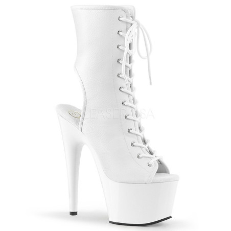 Bianco Ecopelle 18 cm ADORE-1016 Plateau Stivaletti Donna Open Toe