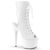 Bianco Ecopelle 18 cm ADORE-1016 Plateau Stivaletti Donna Open Toe