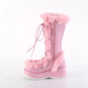 Pelliccia sintetica 7 cm CUBBY-311 lolita stivali donna con plateau in rosa