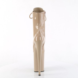 Beige Verniciata 23 cm INFINITY-1020 tacchi estremi - stivaletti più plateau alto