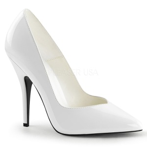 Bianco Vernice 13 cm SEDUCE-420V Tacchi altissimi da uomo