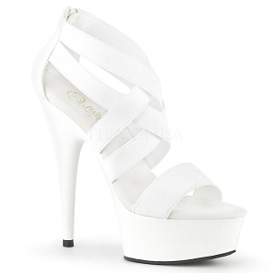 Bianco banda elasticizzata 15 cm DELIGHT-669 scarpe da donna pleaser