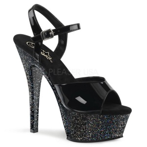 Black 15 cm KISS-209MG High Heels Glitter Platform