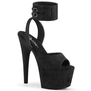 Black Leatherette 18 cm ADORE-791FS pleaser high heels with ankle straps