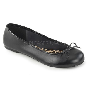 Black Leatherette ANNA-01 big size ballerinas shoes