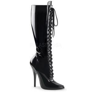 Black Shiny 15 cm DOMINA-2020 High Heeled Womens Boots for Men