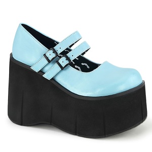 Blu Vegano 11,5 cm DemoniaCult KERA-08 scarpe dcollet mary jane plateau