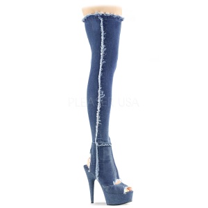 Canvas 15 cm DELIGHT-3030 Platform Thigh High Boots