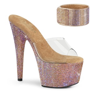 Dorato strass 18 cm BEJEWELED-712RS Sandali piattaforma con polsino alla caviglia