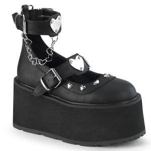 Ecopelle 11,5 cm DAMNED-56 emo maryjane scarpe donna fibbia