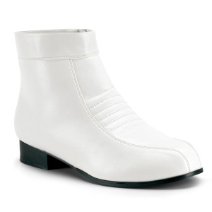 Ecopelle PIMP-50 pimp scarpe da magnaccia 70 disco scarpa plateau uomo bianco