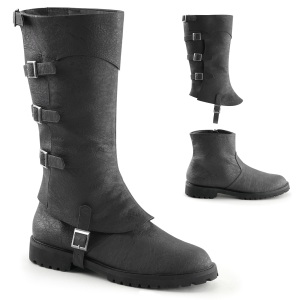 GOTHAM-105 halloween black captain boots cosplay mens boots with buckles