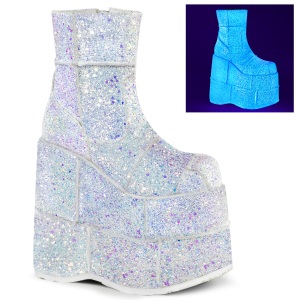 Glitterate 18 cm STACK-201G stivaletti alla caviglia uomo boots plateau estremo