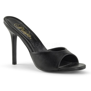 Nero Ecopelle 10 cm CLASSIQUE-01 grandi taglie ciabatta donna