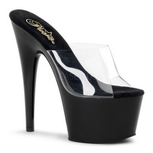 Nero Trasparente 18 cm ADORE-701 Plateau Mules Alte