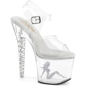 Perspex platform 18 cm UNICORN-708TGRS pleaser high heels transparent