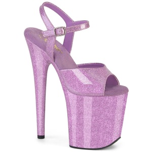 Purple 20 cm FLAMINGO-809GP glitter platform sandals shoes